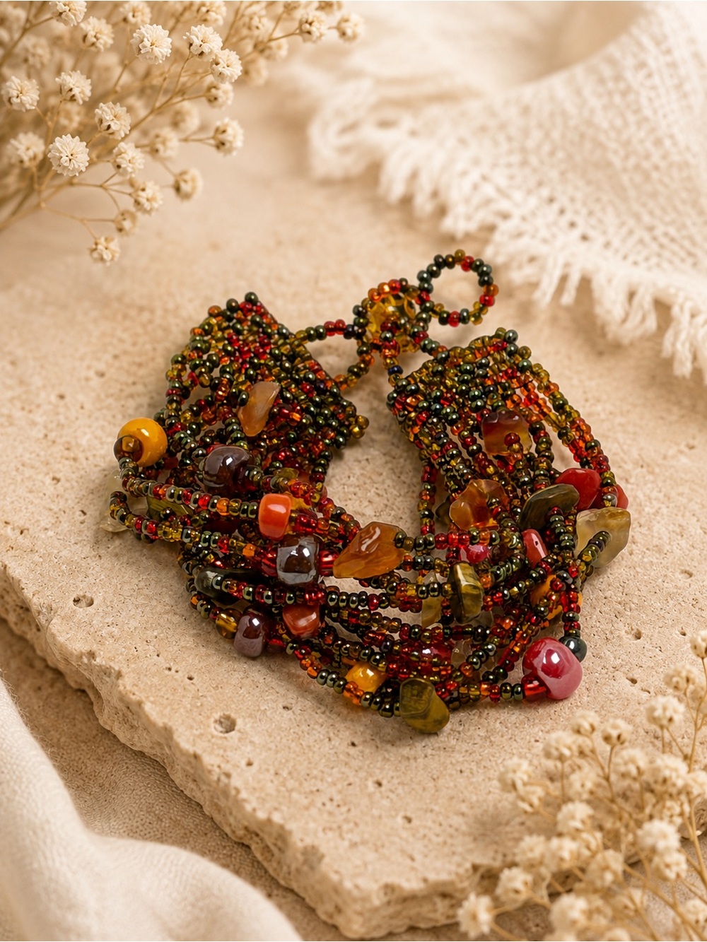 Handmade Guatemalan Multi-Strand Beaded Bracelet